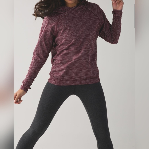 LULULEMON HEALTHY HEART PULLOVER II,HEATHERED DEEP Z INFANDEL/WINTER ORCHID - Picture 2 of 12